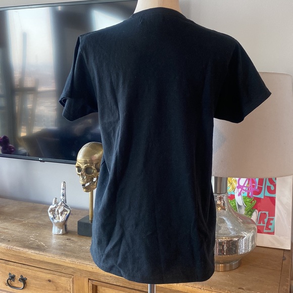 Crystal AB Rhinestone Beaded Skull T-Shirt - Size M - Picture 5 of 11